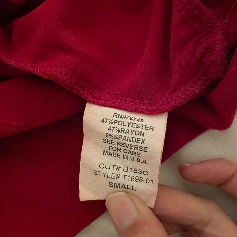 Off Shoulder Red Jersey Material Top - image 4